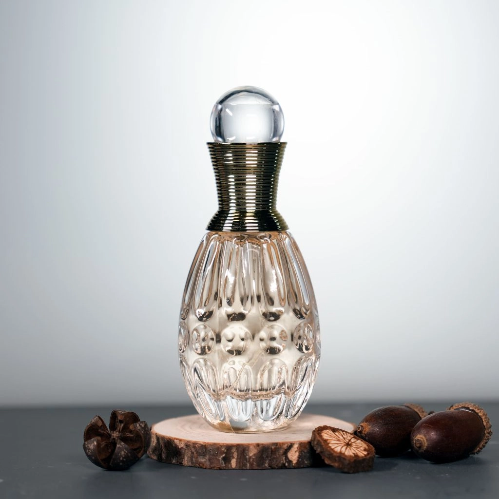 50ml Bowling Shape Embossed Design Perfume Bottle