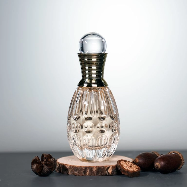 50ml bowling shape embossed design perfume bottle