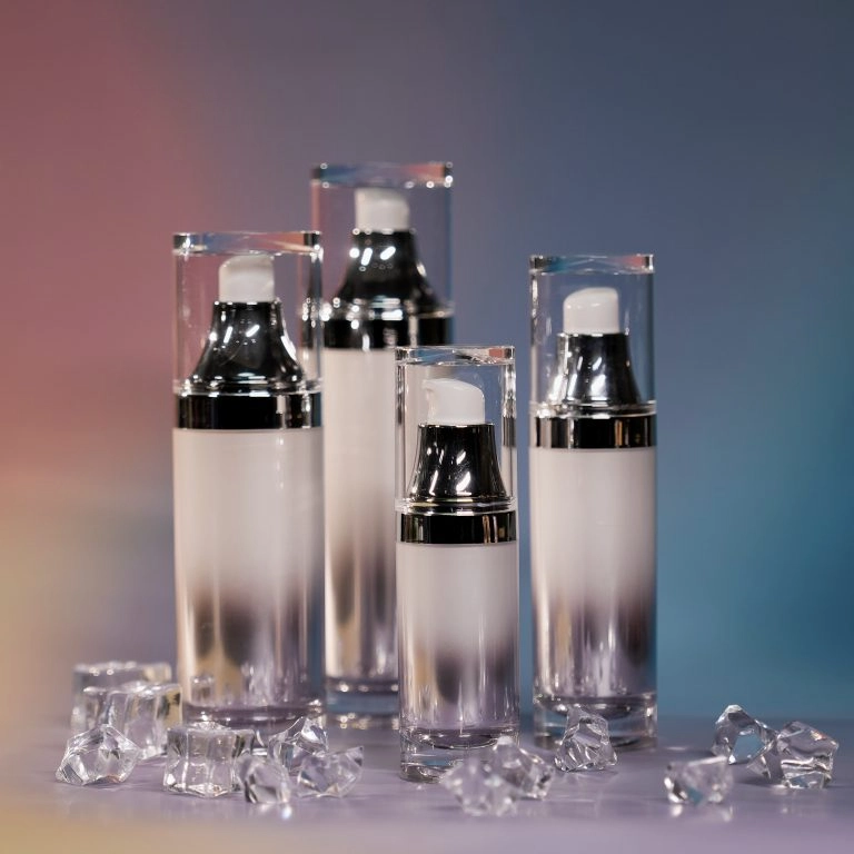 gradient white acrylic double wall jar