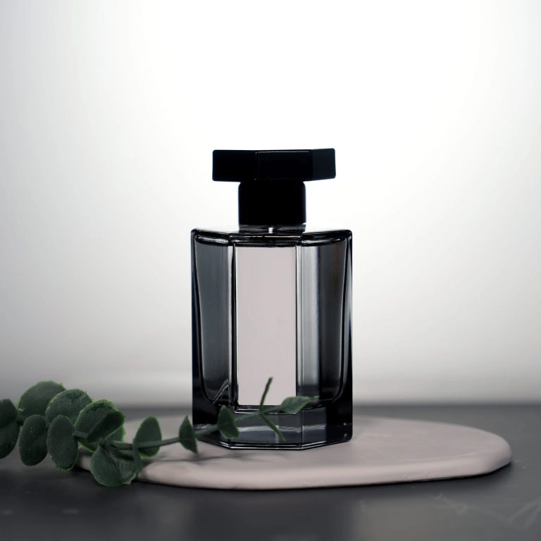 spray black glass perfume bottle