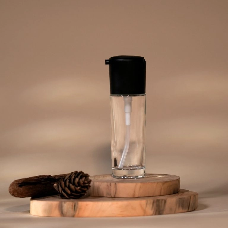 30ml empty portable glass pump foundation bottle