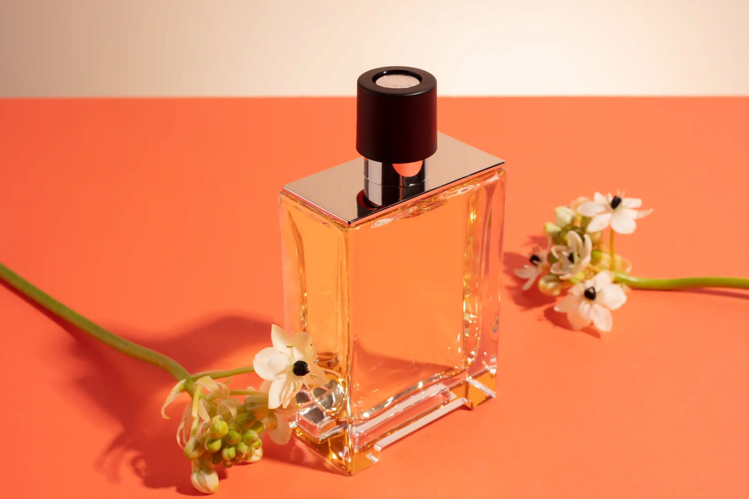 black lid perfume bottle