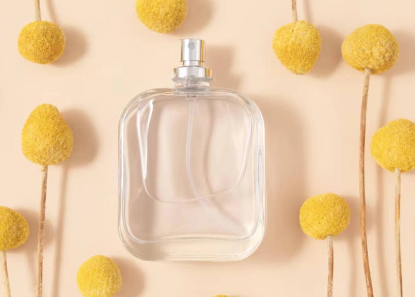 yellow Perfume glass Bottle