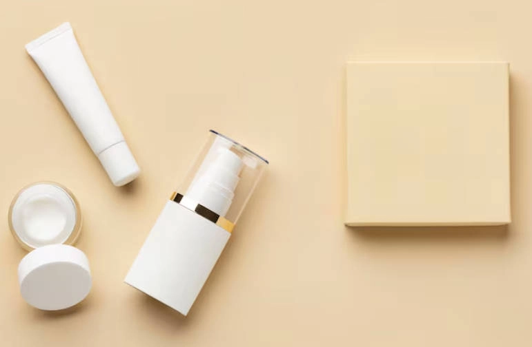 cream jar and bottle