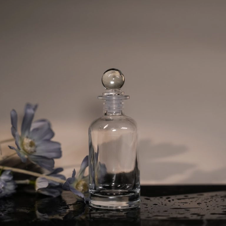 clear cylindrical aroma diffuser bottle